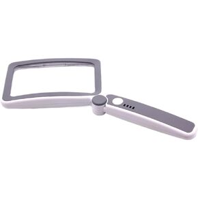 JSEIAJB Handheld Charging Foldable Power Display LED Light Reading Newspaper Magnifying Glass(Gray)