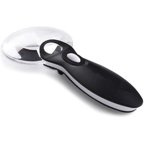 JSEIAJB Lightweight Frameless Handheld Illuminated Magnifying Glass(D)