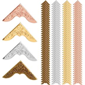 160 Pcs Book Corner Protectors, 4 Colors Metal Book Corners