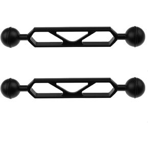 2 Pieces 15.2cm/6" Long Ultra-Light Aluminum Alloy Dual Joint Ball Extend Arm for Diving Underwater Photography Lighting System
