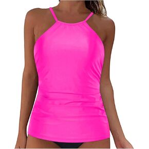 قمم Tankini للنساء 2025 Womens Tankinis Top High Dick Suit Dorts Slim Fit Ruched Swim Top فقط
