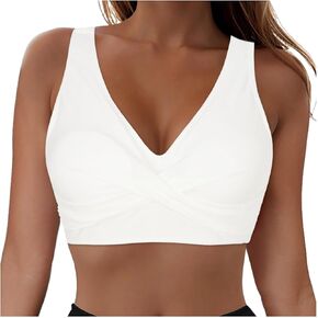 Bikini Tops for Women 2025 Sporty Wide Straps Bikinis Top Large Bust Criss Cross Back Supportive Swimsuit Only