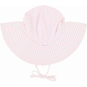Rufflebutts Baby/Toddler Girls Pink Striped Seersucker Hat - 3T -5