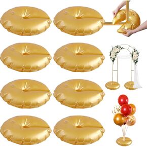 8 Pack Golden Water Bag for Wedding Arch Stands, Heavy Duty Water-Filled Base Weights for Party Backdrop Metal Frames, Thickened Water Fillable Base