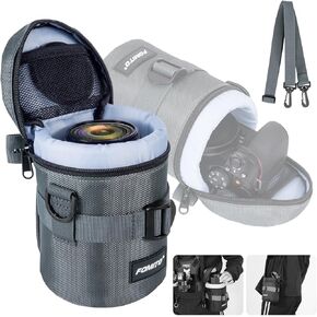 حقيبة حقيبة Case Case Case Camera Fomito لـ Canon EF-S 17-55mm/17-85mm ، EF 35mm F2 ، Nikon AF-S 18-200mm/18-105mm/18-300mm ، Fujifilm XF 56mm F1.2 R & More More