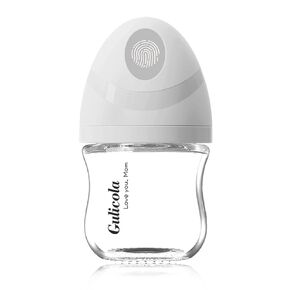 Natural Small Glass Baby Bottle 3 oz, Very Slow Flow Nipple, 1 pk - White