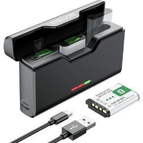 ENEGON NP-BX1 Replacement Battery (3-Pack) and 3-Channel Charger for Sony NP-BX1,M8, ZV-1, ZV-1 II, Cyber​​-Shot DSC-HX80, HX90V, HX95, HX99, RX1, RX1R II, RX100 (II/III/IV/V/VA/VI/VII), FDR-X3000