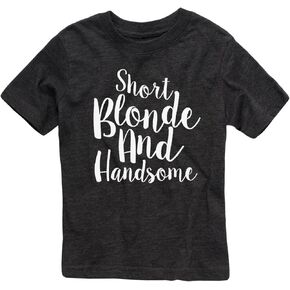 Instant Message - Short Blonde and Handsome - Toddler Short Sleeve T-Shirt