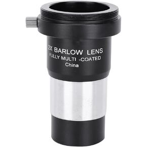 2X Barlow Lens for Telescope | Multi - Coated HD Purple Film Magnifying Eyepiece | 1.25 inch Interface for Moon/Planets Observation | Metal + Optical Glass Construction