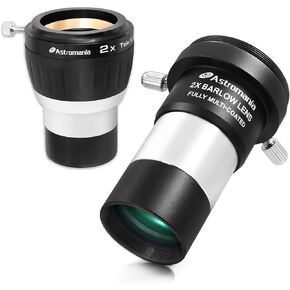 Astromania 2 Inch 2X Barlow Lens - Bundle with - 1.25 Inch 2X Barlow Lens