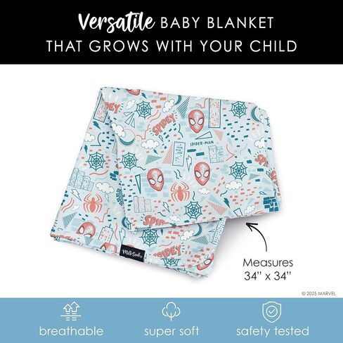 Milk Snob Marvel Infant Boy/Girl Swaddle Blanket, Soft Receiving, Security and Play, Toddler Infant Newborn Bedding, Baby Shower, Baby Registry Gift (Spider-Man Sketch Book) 34 * 34 inches in Saudi Arabia