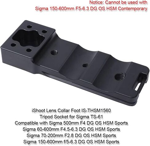 Lens Collar Foot Tripod Mount Ring Base Compatible with Sigma 60-600mm f/4.5-6.3 DG OS HSM Sports, 70-200mm f/2.8 DG OS HSM Sports, 500mm f/4 DG OS HSM Sports, 150-600mm f/5-6.3 DG OS HSM Sports in Saudi Arabia