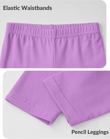 Witwot 5 Pack Toddler Leggings Baby Girl Cotton Pants Toddler Girls Clothes Size 18M-5T in Kuwait