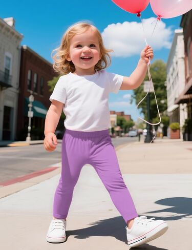 Witwot 5 Pack Toddler Leggings Baby Girl Cotton Pants Toddler Girls Clothes Size 18M-5T in Kuwait