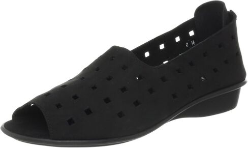 Womens Evonne Nubuck Cut Outs Slip On Flats Casual - Black in Saudi Arabia