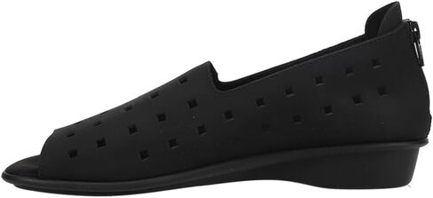 Womens Evonne Nubuck Cut Outs Slip On Flats Casual - Black in Saudi Arabia