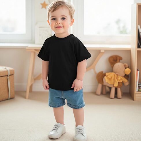 طفل رضيع 4 عبوات قصيرة الأكمام طواقم القمصان أعلى تي شيرت تي شيرت الصغار/المخطط in Kuwait