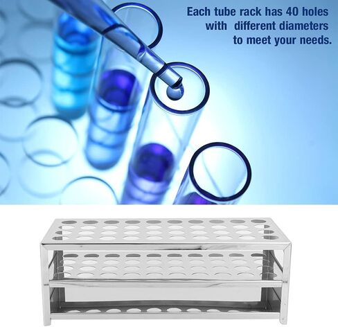 Stainless Steel Test Tube Holder 40 Holes Lab Equipment (20.5mm*40 Holes) in Saudi Arabia