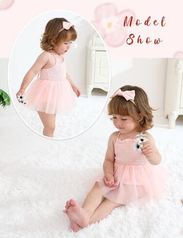 Infant Baby Girl Summer Romper Dress Sleeveless Strap Mesh Tutu Skirt Backless Bodysuit with Headband in Saudi Arabia