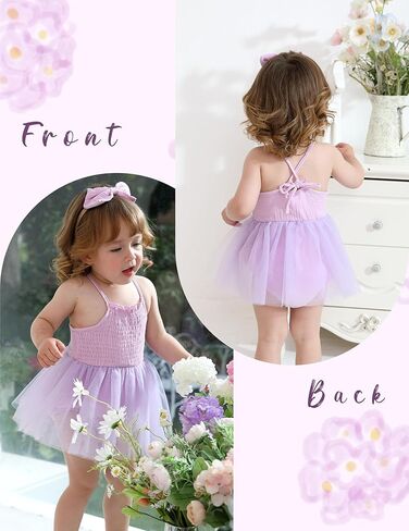 طفلة طفلة الصيف رومبير فستان بلا أكيام شبكة توتو تنورة عارية الظهر مع عقال in Kuwait