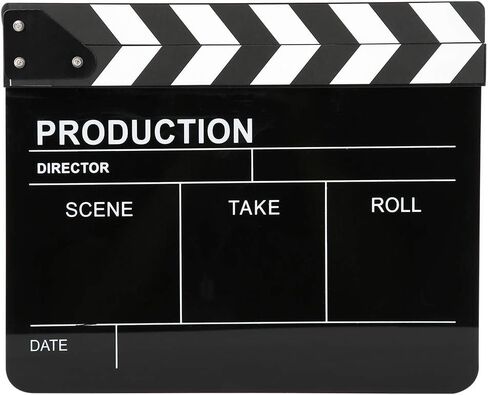 لوحة تصفيق السينما ، أكريليك Clapperboard Director Professional Movie Film Action Clap Tool Cut Action Clapper Board ، 30x25cm (#2) in Saudi Arabia