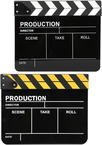 لوحة تصفيق السينما ، أكريليك Clapperboard Director Professional Movie Film Action Clap Tool Cut Action Clapper Board ، 30x25cm (#2) in Saudi Arabia