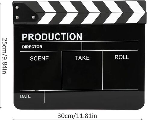 لوحة تصفيق السينما ، أكريليك Clapperboard Director Professional Movie Film Action Clap Tool Cut Action Clapper Board ، 30x25cm (#2) in Saudi Arabia