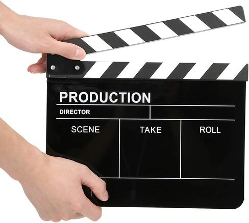 لوحة تصفيق السينما ، أكريليك Clapperboard Director Professional Movie Film Action Clap Tool Cut Action Clapper Board ، 30x25cm (#2) in Saudi Arabia