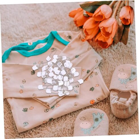 HOMSFOU 2sets 50pcs Diaper Pins Multifunctional Safety Brooch for Clothing Durable Nappy Pins for DIY Crafts and Jewelry Making with Smooth Surface 50pcs*2 in Saudi Arabia