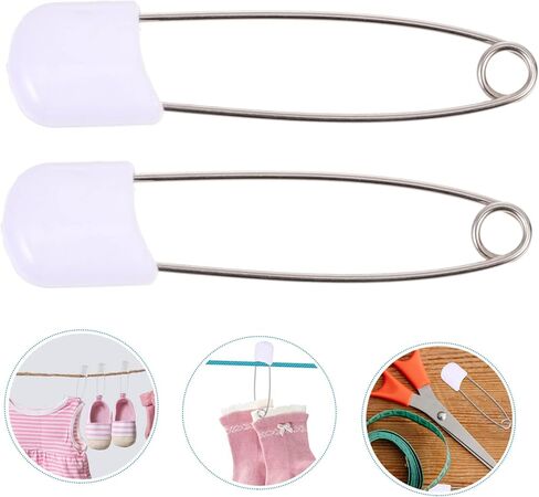 HOMSFOU 2sets 50pcs Diaper Pins Multifunctional Safety Brooch for Clothing Durable Nappy Pins for DIY Crafts and Jewelry Making with Smooth Surface 50pcs*2 in Kuwait