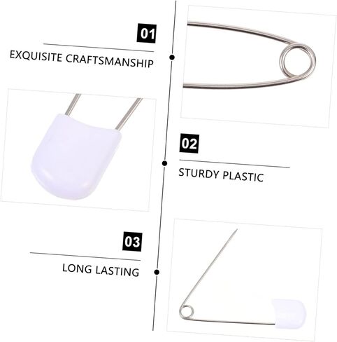 HOMSFOU 2sets 50pcs Diaper Pins Multifunctional Safety Brooch for Clothing Durable Nappy Pins for DIY Crafts and Jewelry Making with Smooth Surface 50pcs*2 in Saudi Arabia