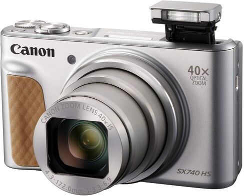 Canon PowerShot SX740 HS Digital Camera (Silver) مع بطاقة ذاكرة 32 جيجابايت + قلم التنظيف + حزمة الملحقات (متجددة) in Saudi Arabia
