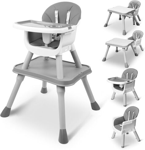 5 in 1 Baby High Chair, Toddler Chair with Removable Tray, Convertible High Chairs for Babies and Toddlers, Kids Learning Table, Building Block Table, Dining Booster Seat with Safety Harness, Blue in Saudi Arabia