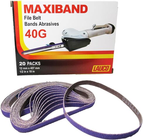 Lauco Maxiband 1/2 in × 18 بوصة حزام حزام أشرطة - 40 الحصباء - حزام الصنفرة الأرجواني ، أحزمة صنف in Kuwait