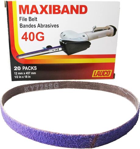 Lauco Maxiband 1/2 in × 18 بوصة حزام حزام أشرطة - 40 الحصباء - حزام الصنفرة الأرجواني ، أحزمة صنف in Kuwait