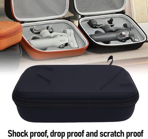 Alomejor EVA Shockproof Anti Scratch Stabilizer Travel with Accurate Molded Interior Matte Artificial Leather Storage Bag for Osmo Mobile 7 (Black) in Saudi Arabia