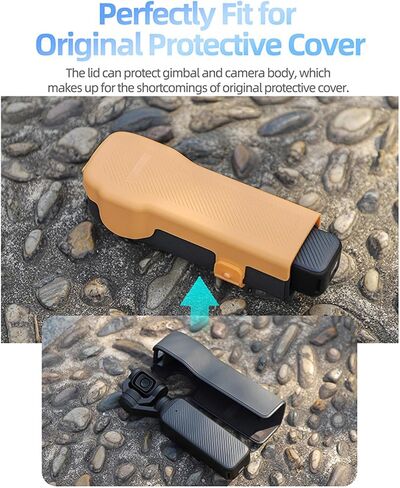 Pocket 3 Gimbal Upper Protective Cover, Gimbal Lens Screen Guard Protective Cover Lid for DJI Osmo Pocket 3 Camera Accessories, with Silicone Band and Filters/SD Card Storage Slots (Gray) in Saudi Arabia