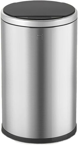 12L Automatic Induction Smart Trash Can with Lid, Stainless Steel Household Garbage Can, Silent and Touchless for Kitchen, Bathroom, and Office(White) in Kuwait