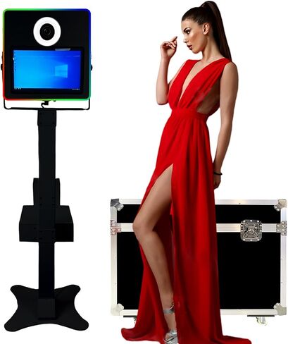 Portable 15.6 Inch DSLR Photo Booth Machine Touch Screen Camera Photobooth with Flight Case Packing for Wedding Party Events (15.6inch(Black)) in Saudi Arabia
