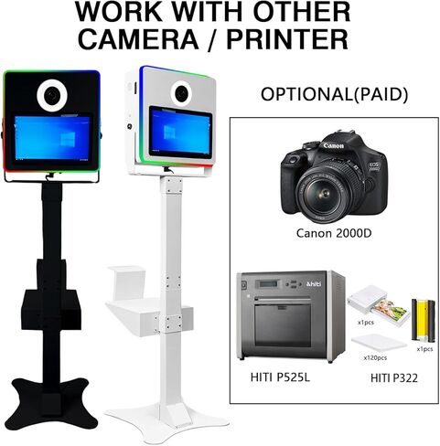 محمولة 15.6 بوصة DSLR صورة كشك اللمس شاشة اللمس الكاميرا مع تعبئة علبة الطيران لأحداث حفل الزفاف (15.6 بوصة (أسود)) in Kuwait