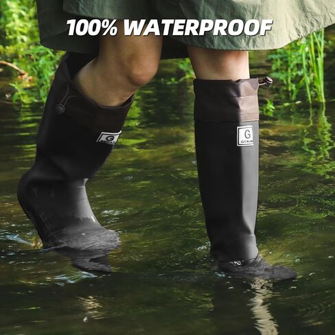 Wasserflux Women’s Mid-Calf Rain Boots – Waterproof Foldable Rubber Boots with Adjustable Cuff, Anti-Slip Sole, Lightweight for Gardening & Outdoor Work in Saudi Arabia