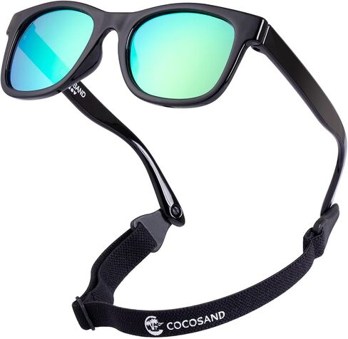 COCOSAND Flexible Polarized Baby Sunglasses with Strap UV Protection for Toddler Infant Girl Boy Age 0-24 Months in Saudi Arabia