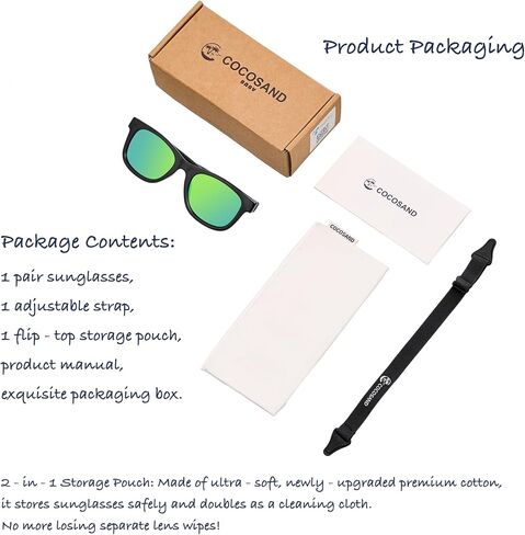 COCOSAND Flexible Polarized Baby Sunglasses with Strap UV Protection for Toddler Infant Girl Boy Age 0-24 Months in Saudi Arabia