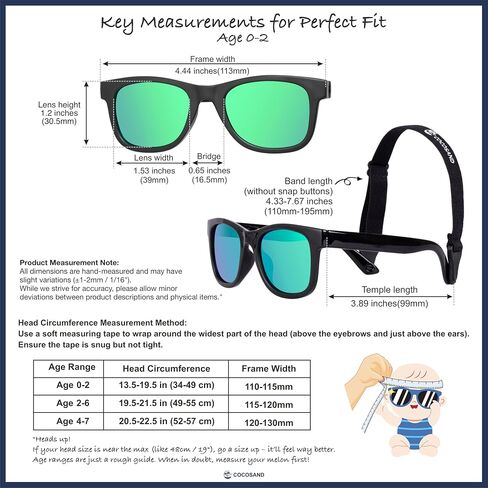 COCOSAND Flexible Polarized Baby Sunglasses with Strap UV Protection for Toddler Infant Girl Boy Age 0-24 Months in Saudi Arabia