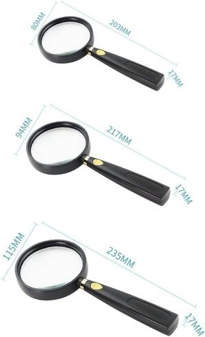 JSEIAJB Handheld Magnifying Glass for Elderly Reading Optical Glass Lenses(22 * 10 * 2cm) in Kuwait