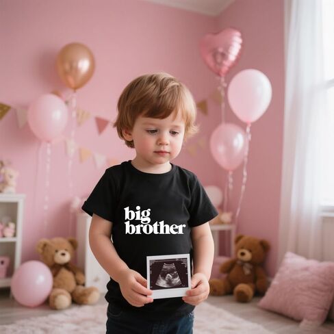 Big Brother T Shirt Toddler Boys ترقيت إلى قميص Big Brother Dirborn إعلان محملات قصيرة الأكمام in Kuwait