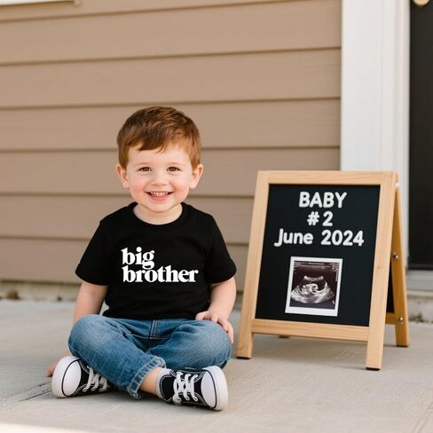 Big Brother T Shirt Toddler Boys ترقيت إلى قميص Big Brother Dirborn إعلان محملات قصيرة الأكمام in Kuwait