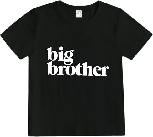 Big Brother T Shirt Toddler Boys ترقيت إلى قميص Big Brother Dirborn إعلان محملات قصيرة الأكمام in Kuwait
