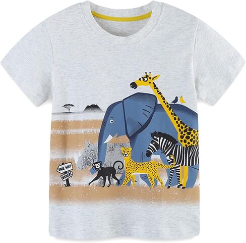 Baby Toddler Boys Shirts Short-Sleeve Little Kids Cotton t Shirts Boys Tops Tees 18M-5T in Saudi Arabia