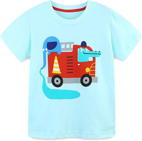 Baby Toddler Boys Shirts Short-Sleeve Little Kids Cotton t Shirts Boys Tops Tees 18M-5T in Saudi Arabia